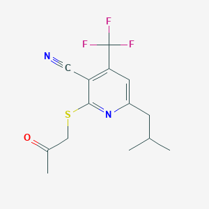 molecular formula C14H15F3N2OS B4463749 6-isobutyl-2-[(2-oxopropyl)thio]-4-(trifluoromethyl)nicotinonitrile 