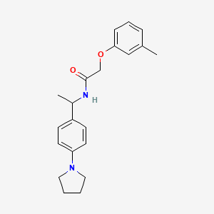 molecular formula C21H26N2O2 B4463770 2-(3-methylphenoxy)-N-{1-[4-(1-pyrrolidinyl)phenyl]ethyl}acetamide 