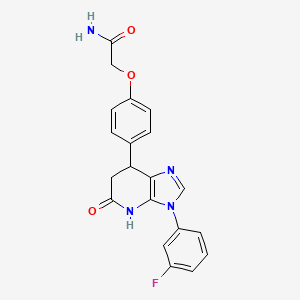 2-{4-[3-(3-fluorophenyl)-5-oxo-4,5,6,7-tetrahydro-3H-imidazo[4,5-b]pyridin-7-yl]phenoxy}acetamide
