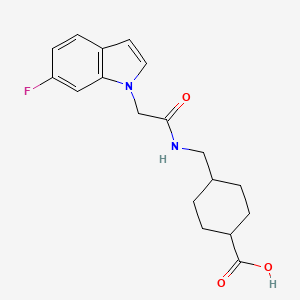 molecular formula C18H21FN2O3 B4463777 4-({[(6-fluoro-1H-indol-1-yl)acetyl]amino}methyl)cyclohexanecarboxylic acid 