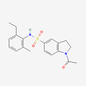 molecular formula C19H22N2O3S B4463779 1-acetyl-N-(2-ethyl-6-methylphenyl)-5-indolinesulfonamide 
