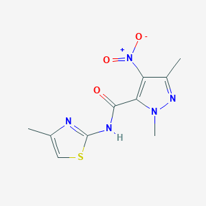 1,3-dimethyl-N-(4-methyl-1,3-thiazol-2-yl)-4-nitro-1H-pyrazole-5-carboxamide
