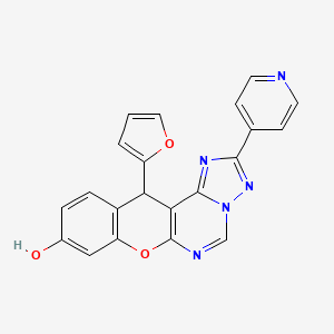 molecular formula C21H13N5O3 B4463799 12-(2-furyl)-2-(4-pyridinyl)-12H-chromeno[3,2-e][1,2,4]triazolo[1,5-c]pyrimidin-9-ol 
