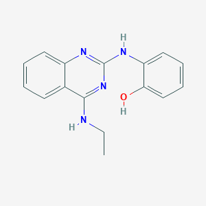 molecular formula C16H16N4O B4463806 2-{[4-(ethylamino)-2-quinazolinyl]amino}phenol 