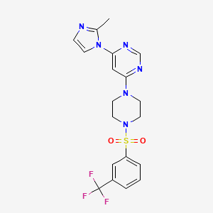 molecular formula C19H19F3N6O2S B4463807 4-(2-methyl-1H-imidazol-1-yl)-6-(4-{[3-(trifluoromethyl)phenyl]sulfonyl}-1-piperazinyl)pyrimidine 