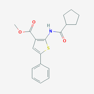 molecular formula C18H19NO3S B446381 Methyl 2-[(cyclopentylcarbonyl)amino]-5-phenylthiophene-3-carboxylate 