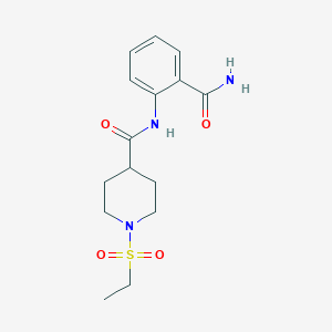 molecular formula C15H21N3O4S B4463817 N-[2-(aminocarbonyl)phenyl]-1-(ethylsulfonyl)-4-piperidinecarboxamide 