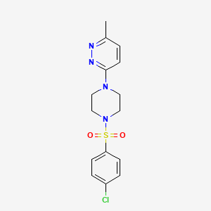molecular formula C15H17ClN4O2S B4463826 3-{4-[(4-chlorophenyl)sulfonyl]-1-piperazinyl}-6-methylpyridazine 