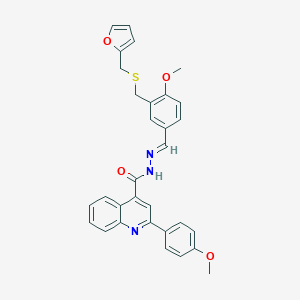 molecular formula C31H27N3O4S B446383 N'-(3-{[(2-furylmethyl)sulfanyl]methyl}-4-methoxybenzylidene)-2-(4-methoxyphenyl)-4-quinolinecarbohydrazide 
