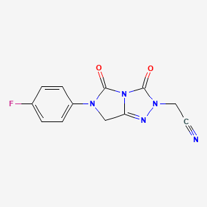 molecular formula C12H8FN5O2 B4463862 [6-(4-fluorophenyl)-3,5-dioxo-6,7-dihydro-3H-imidazo[5,1-c][1,2,4]triazol-2(5H)-yl]acetonitrile 