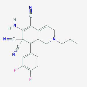 6-amino-8-(3,4-difluorophenyl)-2-propyl-2,3,8,8a-tetrahydro-5,7,7(1H)-isoquinolinetricarbonitrile