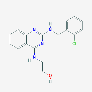 molecular formula C17H17ClN4O B4463886 2-({2-[(2-chlorobenzyl)amino]-4-quinazolinyl}amino)ethanol 