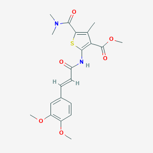 molecular formula C21H24N2O6S B446389 Methyl 2-{[3-(3,4-dimethoxyphenyl)acryloyl]amino}-5-[(dimethylamino)carbonyl]-4-methyl-3-thiophenecarboxylate 