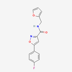 molecular formula C15H11FN2O3 B4463897 5-(4-fluorophenyl)-N-(2-furylmethyl)-3-isoxazolecarboxamide 