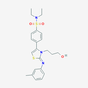 N,N-diethyl-4-{3-(3-hydroxypropyl)-2-[(3-methylphenyl)imino]-2,3-dihydro-1,3-thiazol-4-yl}benzenesulfonamide