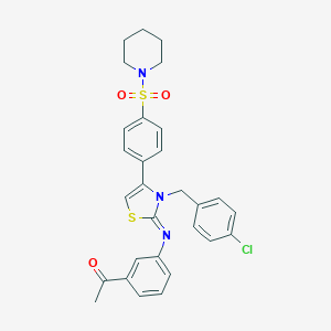 1-(3-{[(2Z)-3-(4-chlorobenzyl)-4-[4-(piperidin-1-ylsulfonyl)phenyl]-1,3-thiazol-2(3H)-ylidene]amino}phenyl)ethanone