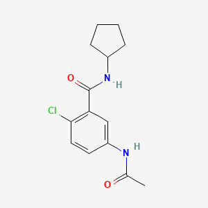 molecular formula C14H17ClN2O2 B4463913 5-(acetylamino)-2-chloro-N-cyclopentylbenzamide 