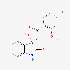 molecular formula C17H14FNO4 B4463934 3-[2-(4-fluoro-2-methoxyphenyl)-2-oxoethyl]-3-hydroxy-1,3-dihydro-2H-indol-2-one 