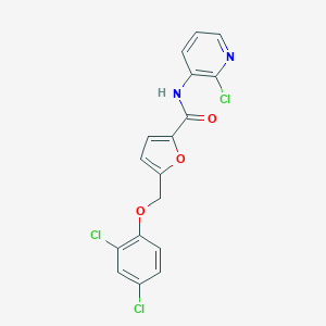 molecular formula C17H11Cl3N2O3 B446395 N-(2-chloropyridin-3-yl)-5-[(2,4-dichlorophenoxy)methyl]furan-2-carboxamide 