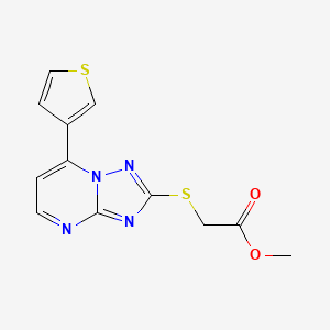 molecular formula C12H10N4O2S2 B4463958 methyl {[7-(3-thienyl)[1,2,4]triazolo[1,5-a]pyrimidin-2-yl]thio}acetate 