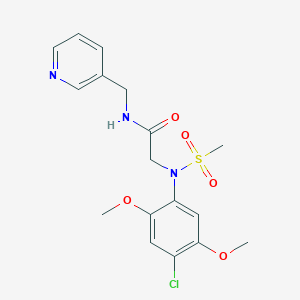 molecular formula C17H20ClN3O5S B4463962 N~2~-(4-chloro-2,5-dimethoxyphenyl)-N~2~-(methylsulfonyl)-N~1~-(3-pyridinylmethyl)glycinamide 