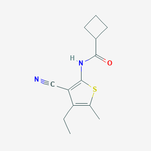 molecular formula C13H16N2OS B446397 N-(3-cyano-4-ethyl-5-methylthiophen-2-yl)cyclobutanecarboxamide 