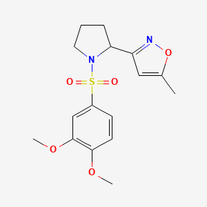 molecular formula C16H20N2O5S B4463970 3-{1-[(3,4-dimethoxyphenyl)sulfonyl]-2-pyrrolidinyl}-5-methylisoxazole 