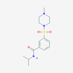 molecular formula C15H23N3O3S B4463984 N-isopropyl-3-[(4-methyl-1-piperazinyl)sulfonyl]benzamide 