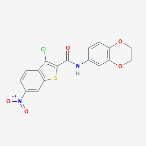 3-chloro-N-(2,3-dihydro-1,4-benzodioxin-6-yl)-6-nitro-1-benzothiophene-2-carboxamide