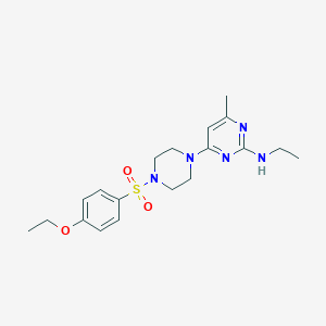 molecular formula C19H27N5O3S B4464019 4-{4-[(4-ethoxyphenyl)sulfonyl]-1-piperazinyl}-N-ethyl-6-methyl-2-pyrimidinamine 