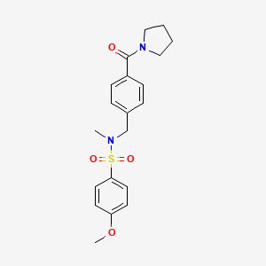 molecular formula C20H24N2O4S B4464025 4-methoxy-N-methyl-N-[4-(1-pyrrolidinylcarbonyl)benzyl]benzenesulfonamide 
