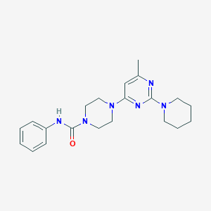 molecular formula C21H28N6O B4464029 4-[6-methyl-2-(1-piperidinyl)-4-pyrimidinyl]-N-phenyl-1-piperazinecarboxamide 