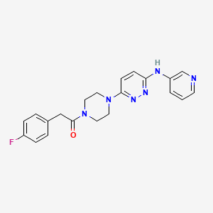 molecular formula C21H21FN6O B4464030 6-{4-[(4-fluorophenyl)acetyl]-1-piperazinyl}-N-3-pyridinyl-3-pyridazinamine 