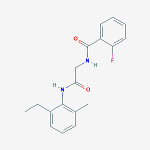 molecular formula C18H19FN2O2 B4464054 N-{2-[(2-ethyl-6-methylphenyl)amino]-2-oxoethyl}-2-fluorobenzamide 
