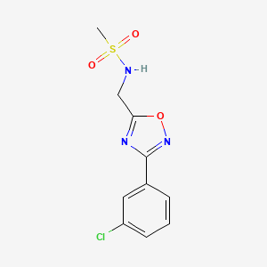 molecular formula C10H10ClN3O3S B4464058 N-{[3-(3-chlorophenyl)-1,2,4-oxadiazol-5-yl]methyl}methanesulfonamide 