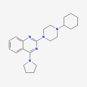 molecular formula C22H31N5 B4464066 2-(4-cyclohexyl-1-piperazinyl)-4-(1-pyrrolidinyl)quinazoline 