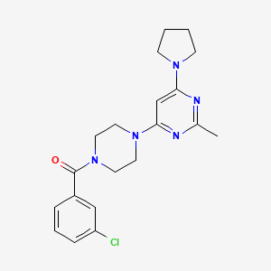 4-[4-(3-chlorobenzoyl)-1-piperazinyl]-2-methyl-6-(1-pyrrolidinyl)pyrimidine