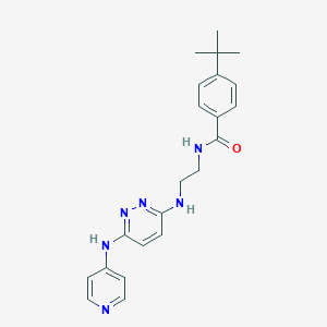 molecular formula C22H26N6O B4464098 4-tert-butyl-N-(2-{[6-(4-pyridinylamino)-3-pyridazinyl]amino}ethyl)benzamide 