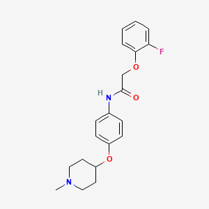 molecular formula C20H23FN2O3 B4464102 2-(2-fluorophenoxy)-N-{4-[(1-methyl-4-piperidinyl)oxy]phenyl}acetamide 