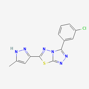 molecular formula C13H9ClN6S B4464108 3-(3-chlorophenyl)-6-(3-methyl-1H-pyrazol-5-yl)[1,2,4]triazolo[3,4-b][1,3,4]thiadiazole 