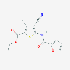 molecular formula C14H12N2O4S B446411 Ethyl 4-cyano-5-(2-furoylamino)-3-methylthiophene-2-carboxylate CAS No. 443122-53-0