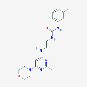 molecular formula C19H26N6O2 B4464122 N-(2-{[2-methyl-6-(4-morpholinyl)-4-pyrimidinyl]amino}ethyl)-N'-(3-methylphenyl)urea 