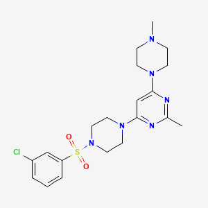 molecular formula C20H27ClN6O2S B4464138 4-{4-[(3-chlorophenyl)sulfonyl]-1-piperazinyl}-2-methyl-6-(4-methyl-1-piperazinyl)pyrimidine 