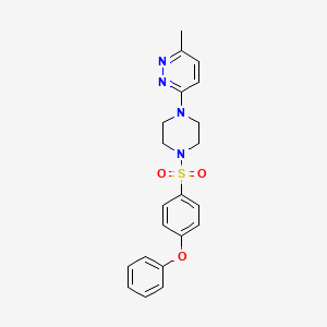 molecular formula C21H22N4O3S B4464158 3-methyl-6-{4-[(4-phenoxyphenyl)sulfonyl]-1-piperazinyl}pyridazine 