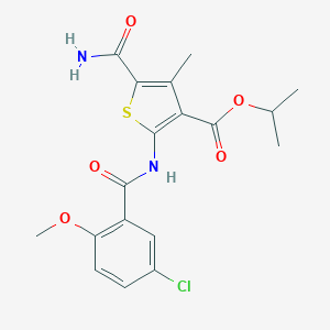 Isopropyl 5-(aminocarbonyl)-2-[(5-chloro-2-methoxybenzoyl)amino]-4-methyl-3-thiophenecarboxylate