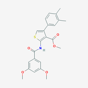 molecular formula C23H23NO5S B446421 Methyl 2-[(3,5-dimethoxybenzoyl)amino]-4-(3,4-dimethylphenyl)thiophene-3-carboxylate 