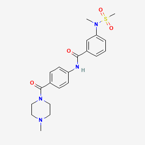 molecular formula C21H26N4O4S B4464265 3-[methyl(methylsulfonyl)amino]-N-{4-[(4-methyl-1-piperazinyl)carbonyl]phenyl}benzamide 