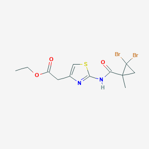 molecular formula C12H14Br2N2O3S B446431 Ethyl (2-{[(2,2-dibromo-1-methylcyclopropyl)carbonyl]amino}-1,3-thiazol-4-yl)acetate 