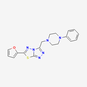 molecular formula C18H18N6OS B4464313 6-(2-furyl)-3-[(4-phenyl-1-piperazinyl)methyl][1,2,4]triazolo[3,4-b][1,3,4]thiadiazole 