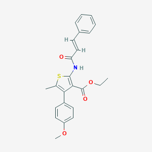 molecular formula C24H23NO4S B446432 Ethyl 2-(cinnamoylamino)-4-(4-methoxyphenyl)-5-methyl-3-thiophenecarboxylate 